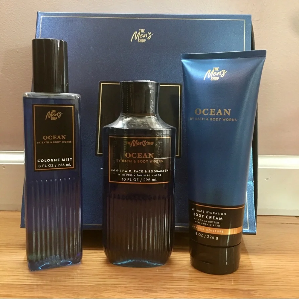 Bath & Body Works Ocean 3Piece Mens Set - Blue